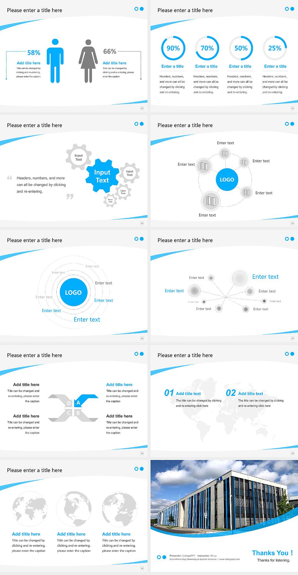 Bonn-Rhein-Sieg University of Applied Sciences Course/Courseware Creation PPT Template4:3 ratio PPT effect preview image4