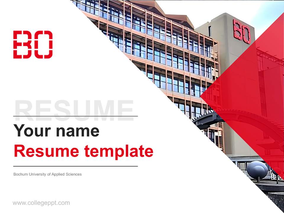 Bochum University of Applied Sciences Resume PPT Template4:3 ratio PPT effect preview image5