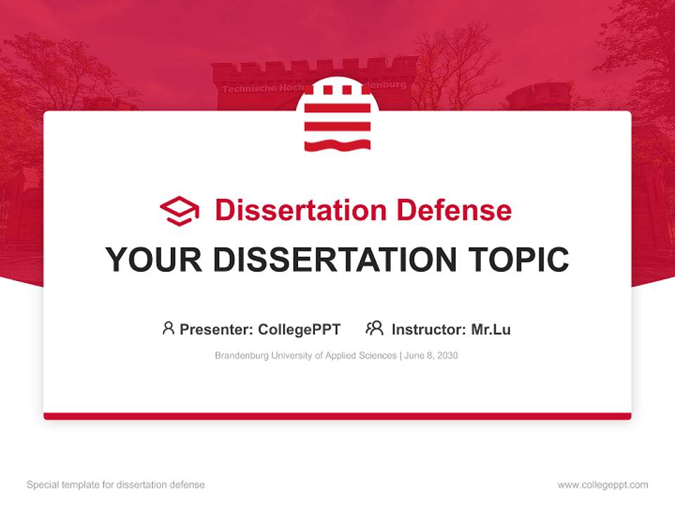 Brandenburg University of Applied Sciences Graduation Thesis Defense PPT Template4:3 ratio PPT effect preview image7