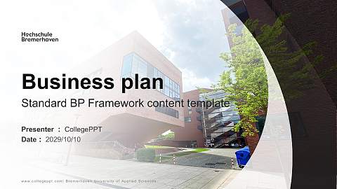Bremerhaven University of Applied Sciences Competition/Entrepreneurship Contest PPT Template