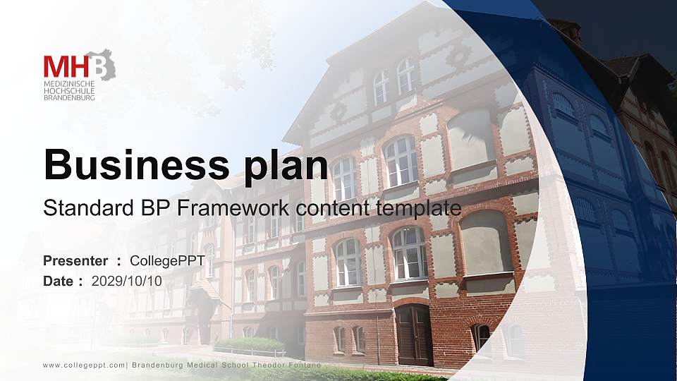 Brandenburg Medical School Theodor Fontane Competition/Entrepreneurship Contest PPT Template16:9 ratio PPT effect preview image