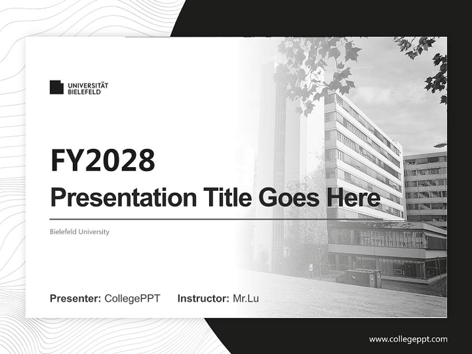 Bielefeld University Academic Presentation/Research Findings Report PPT Template4:3 ratio PPT effect preview image5