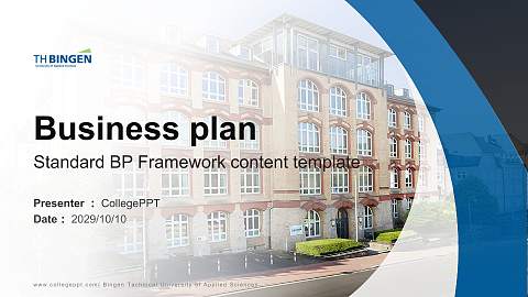 Bingen Technical University of Applied Sciences Competition/Entrepreneurship Contest PPT Template