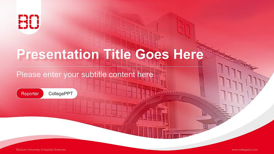 Bochum University of Applied Sciences Lecture Sharing and Networking Event PPT Template16:9 ratio PPT effect preview image