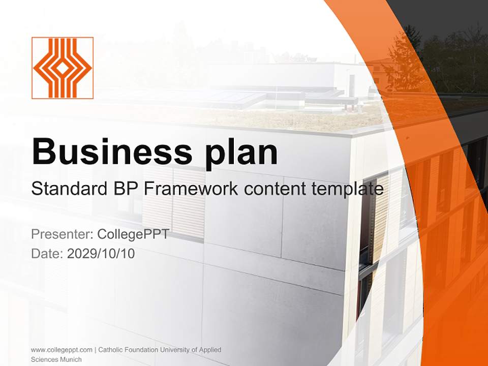 Catholic Foundation University of Applied Sciences Munich Competition/Entrepreneurship Contest PPT Template4:3 ratio PPT effect preview image9