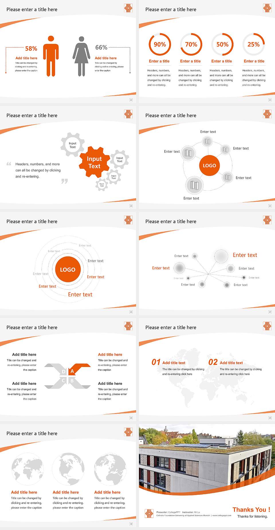 Catholic Foundation University of Applied Sciences Munich Course/Courseware Creation PPT Template4:3 ratio PPT effect preview image4