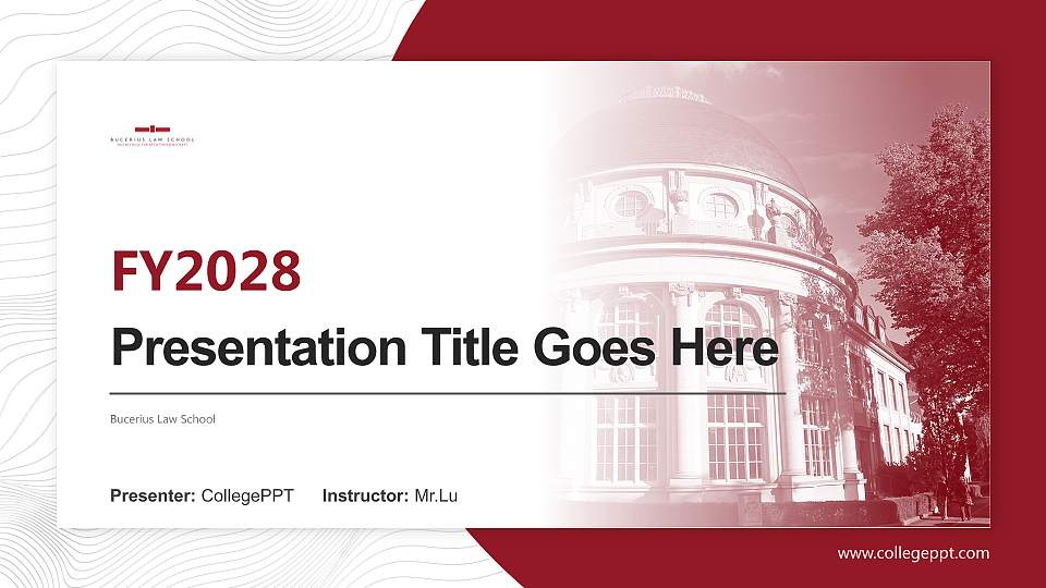 Bucerius Law School Academic Presentation/Research Findings Report PPT Template16:9 ratio PPT effect preview image