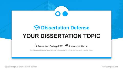 Bonn-Rhein-Sieg University of Applied Sciences – Rheinbach campus Graduation Thesis Defense PPT Template