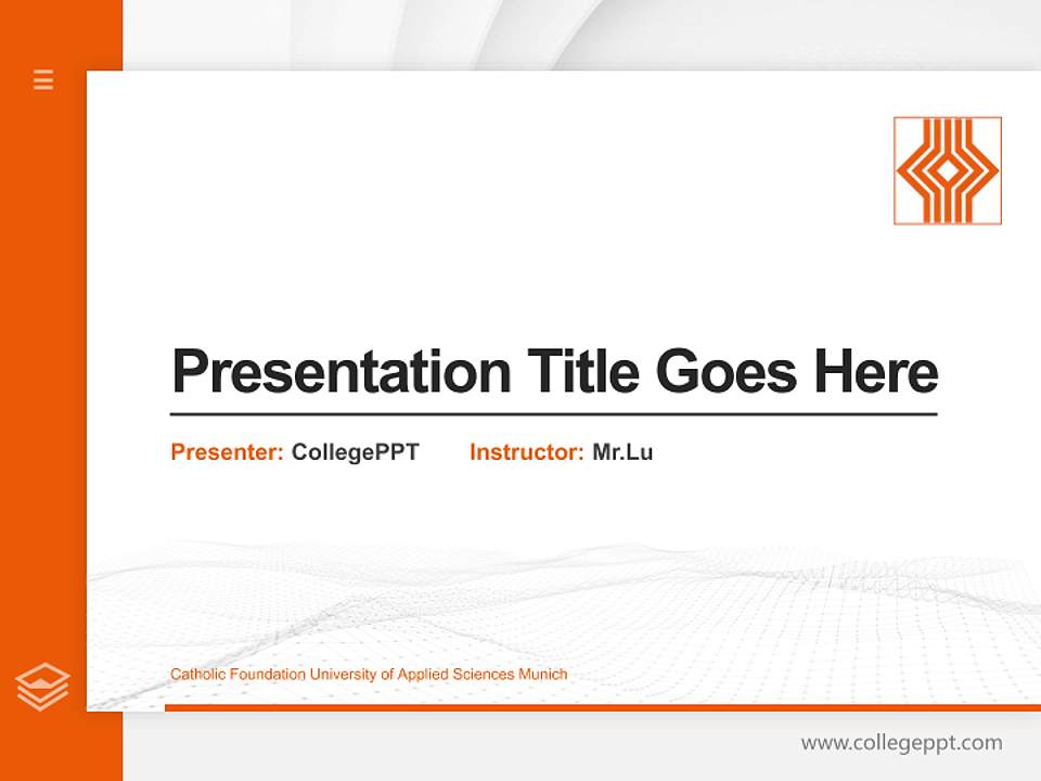 Catholic Foundation University of Applied Sciences Munich Thesis Proposal/Graduation Defense PPT Template4:3 ratio PPT effect preview image5