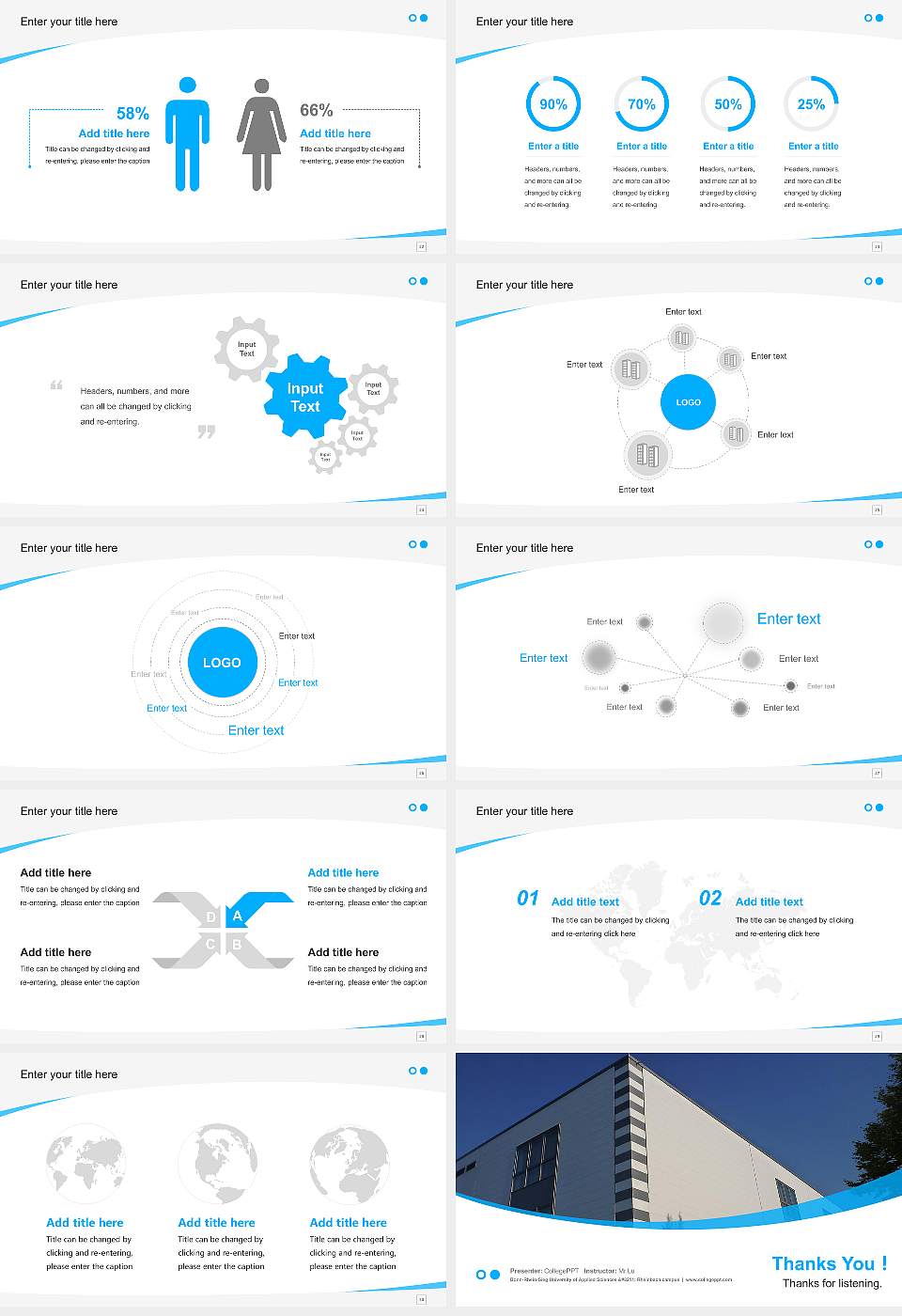 Bonn-Rhein-Sieg University of Applied Sciences – Rheinbach campus Course/Courseware Creation PPT Template16:9 ratio PPT effect preview image4