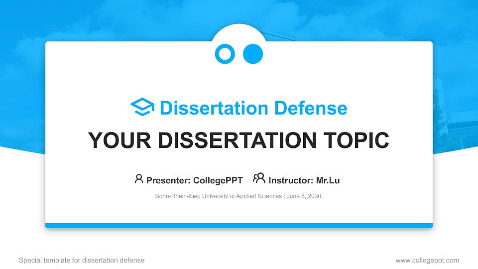 Bonn-Rhein-Sieg University of Applied Sciences Graduation Thesis Defense PPT Template16:9 ratio PPT effect preview image