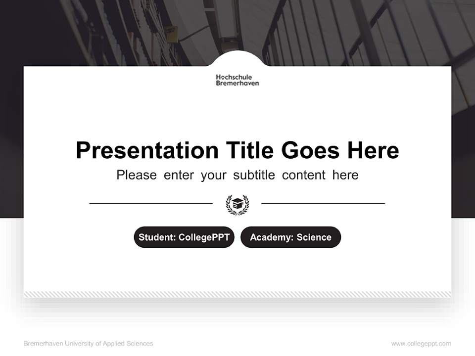 Bremerhaven University of Applied Sciences National Scholarship Defense PPT Template4:3 ratio PPT effect preview image4