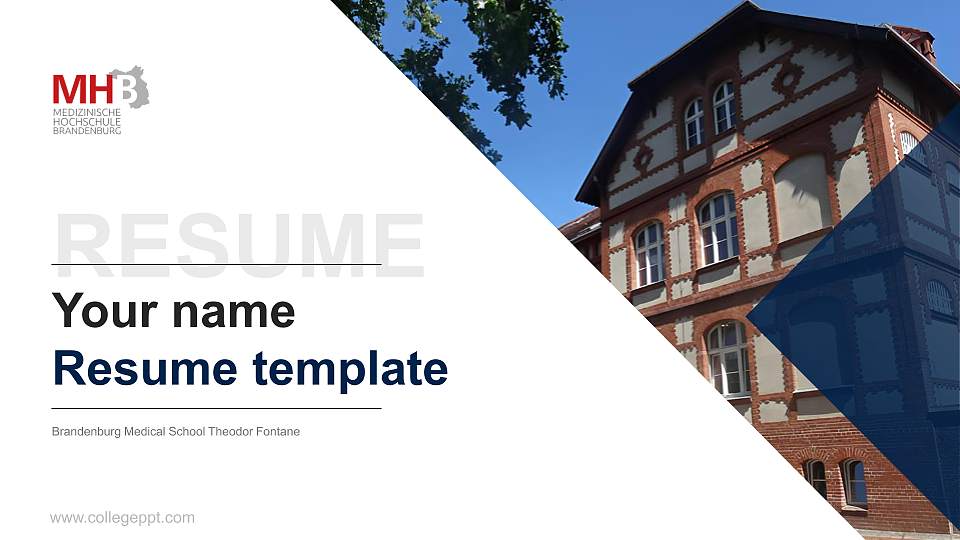 Brandenburg Medical School Theodor Fontane Resume PPT Template16:9 ratio PPT effect preview image