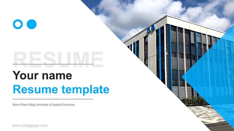 Bonn-Rhein-Sieg University of Applied Sciences Resume PPT Template16:9 ratio PPT effect preview image