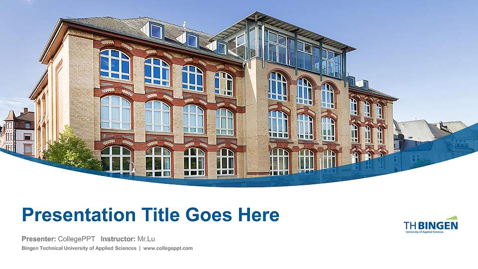 Bingen Technical University of Applied Sciences Course/Courseware Creation PPT Template16:9 ratio PPT effect preview image