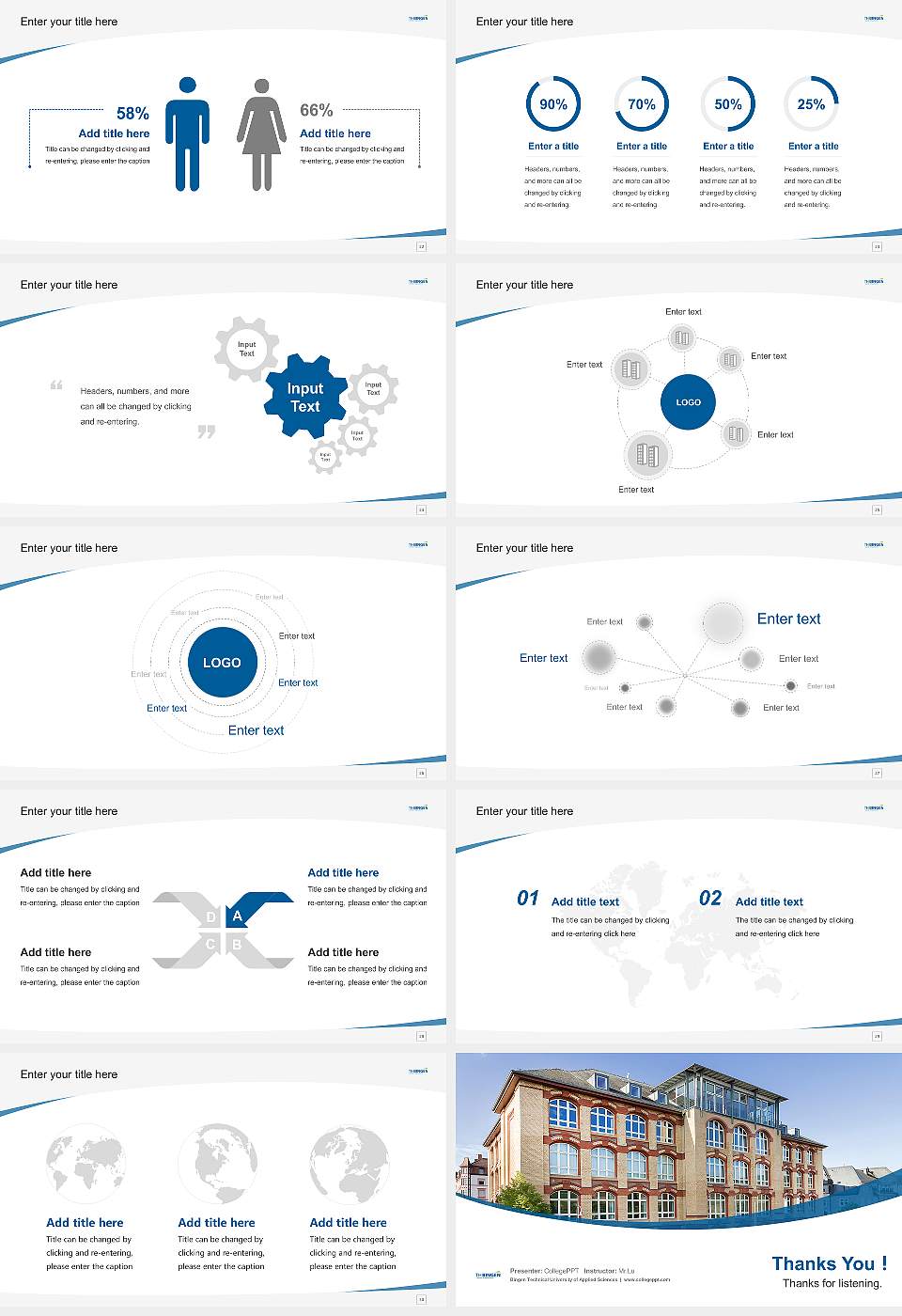 Bingen Technical University of Applied Sciences Course/Courseware Creation PPT Template16:9 ratio PPT effect preview image4