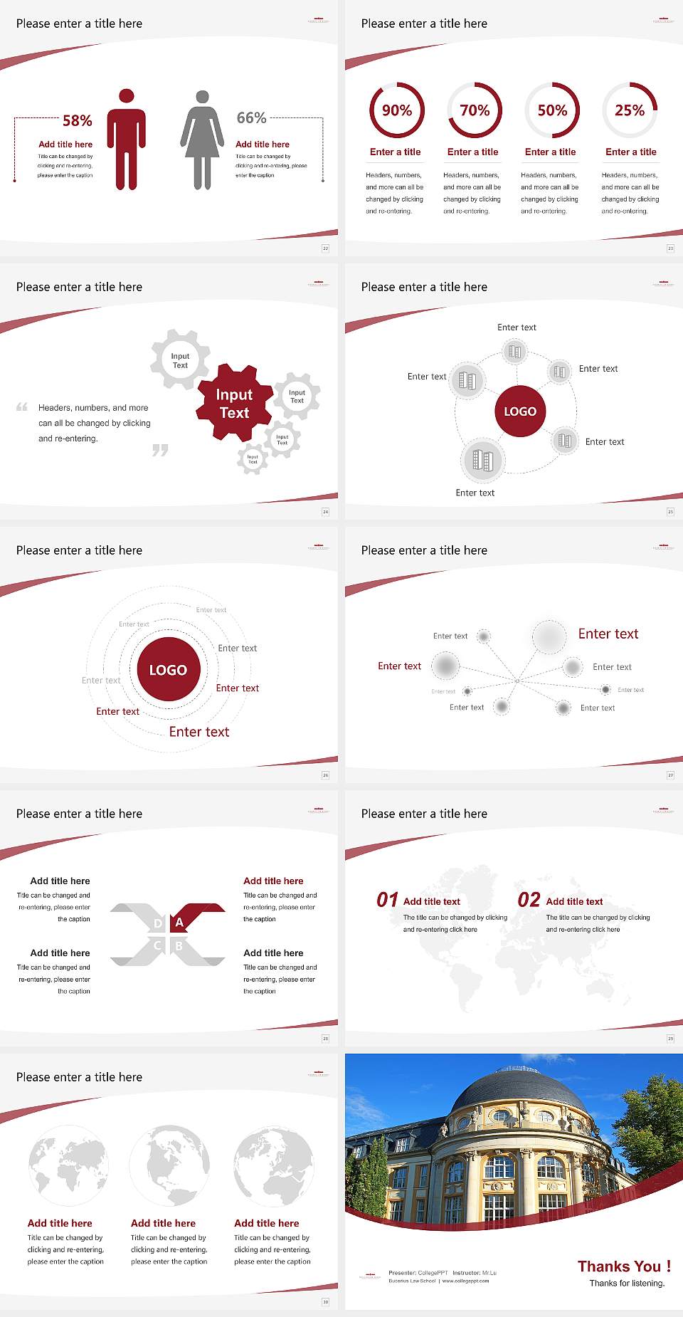 Bucerius Law School Course/Courseware Creation PPT Template4:3 ratio PPT effect preview image4