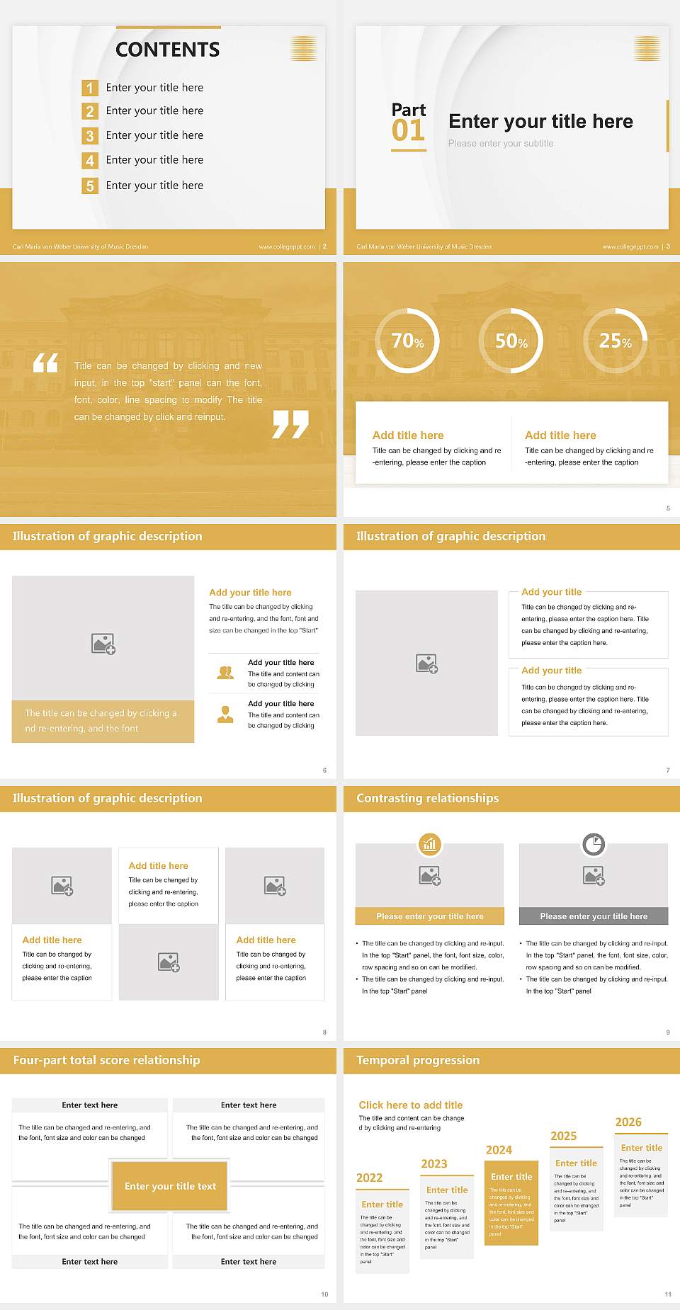 Carl Maria von Weber University of Music Dresden Thesis Proposal/Graduation Defense PPT Template4:3 ratio PPT effect preview image2