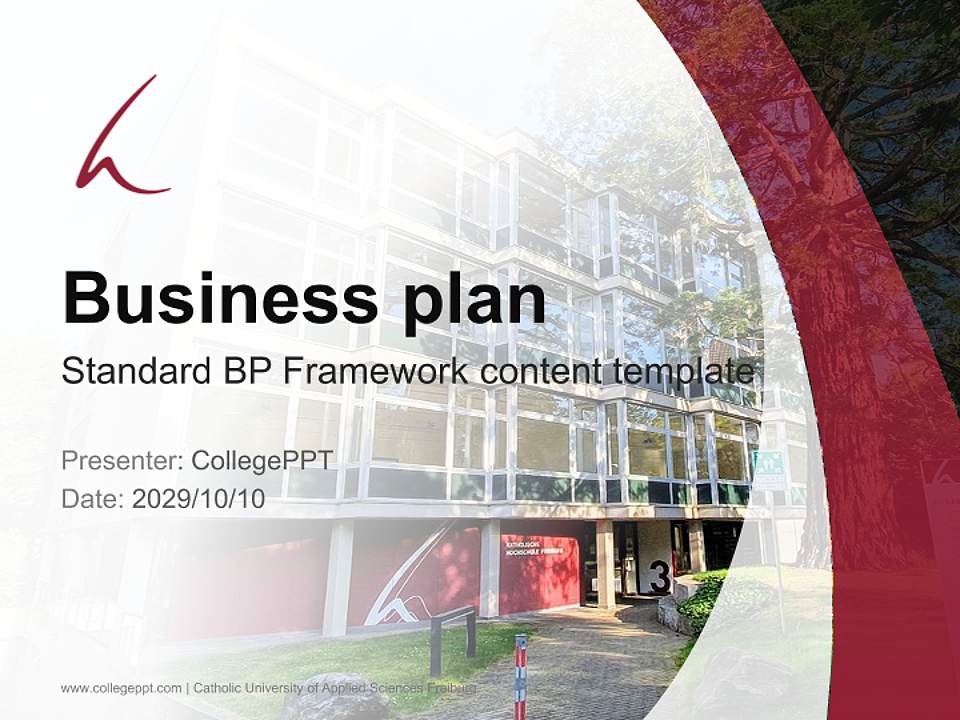 Catholic University of Applied Sciences Freiburg Competition/Entrepreneurship Contest PPT Template4:3 ratio PPT effect preview image9