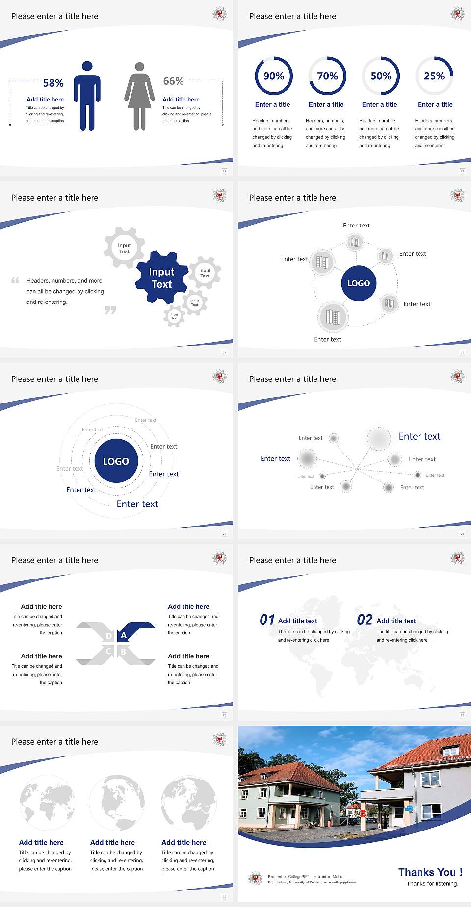 Brandenburg University of Police Course/Courseware Creation PPT Template4:3 ratio PPT effect preview image4