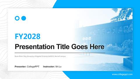 Bonn-Rhein-Sieg University of Applied Sciences – Hennef campus Academic Presentation/Research Findings Report PPT Template
