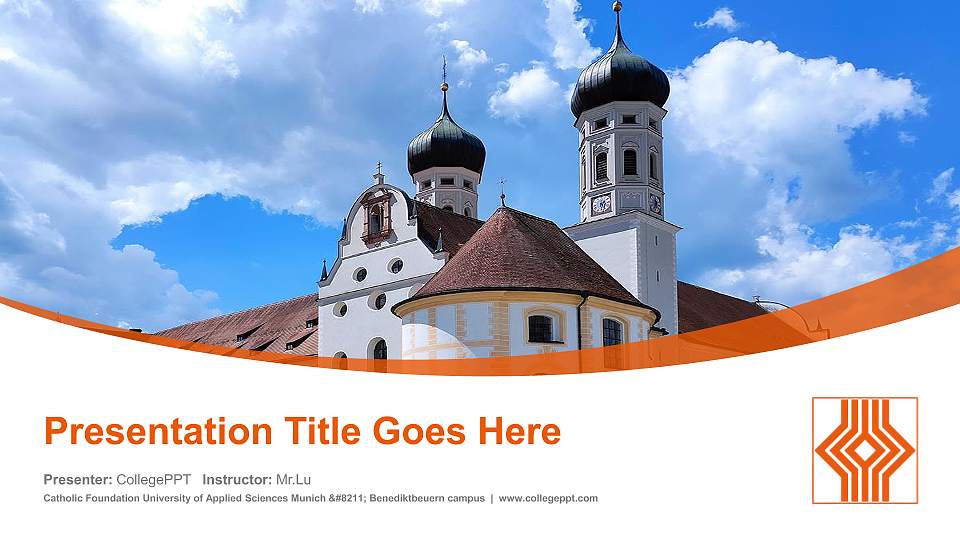 Catholic Foundation University of Applied Sciences Munich – Benediktbeuern campus Course/Courseware Creation PPT Template16:9 ratio PPT effect preview image