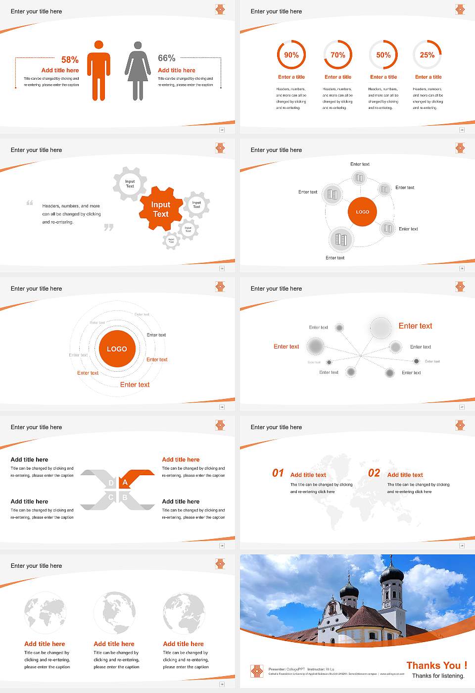 Catholic Foundation University of Applied Sciences Munich – Benediktbeuern campus Course/Courseware Creation PPT Template16:9 ratio PPT effect preview image4