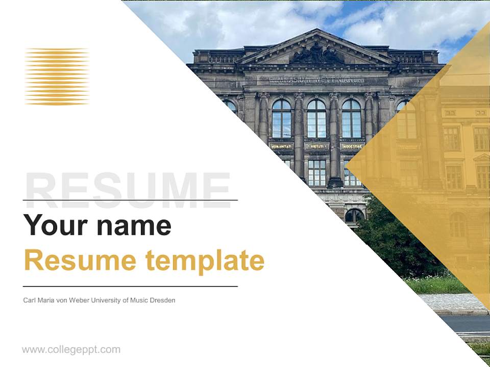 Carl Maria von Weber University of Music Dresden Resume PPT Template4:3 ratio PPT effect preview image5