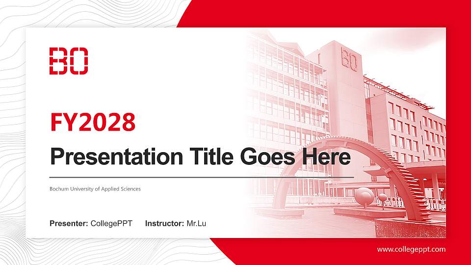 Bochum University of Applied Sciences Academic Presentation/Research Findings Report PPT Template16:9 ratio PPT effect preview image