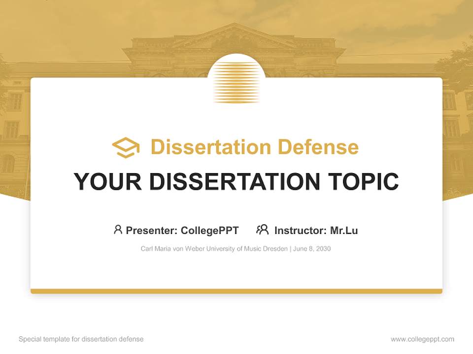Carl Maria von Weber University of Music Dresden Graduation Thesis Defense PPT Template4:3 ratio PPT effect preview image7
