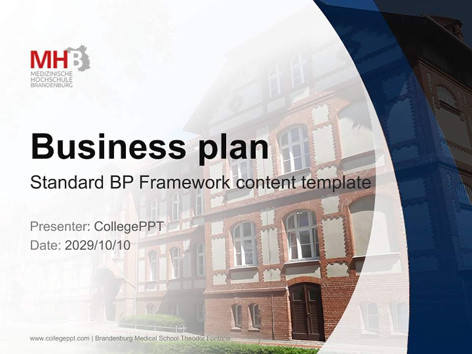 Brandenburg Medical School Theodor Fontane Competition/Entrepreneurship Contest PPT Template4:3 ratio PPT effect preview image9