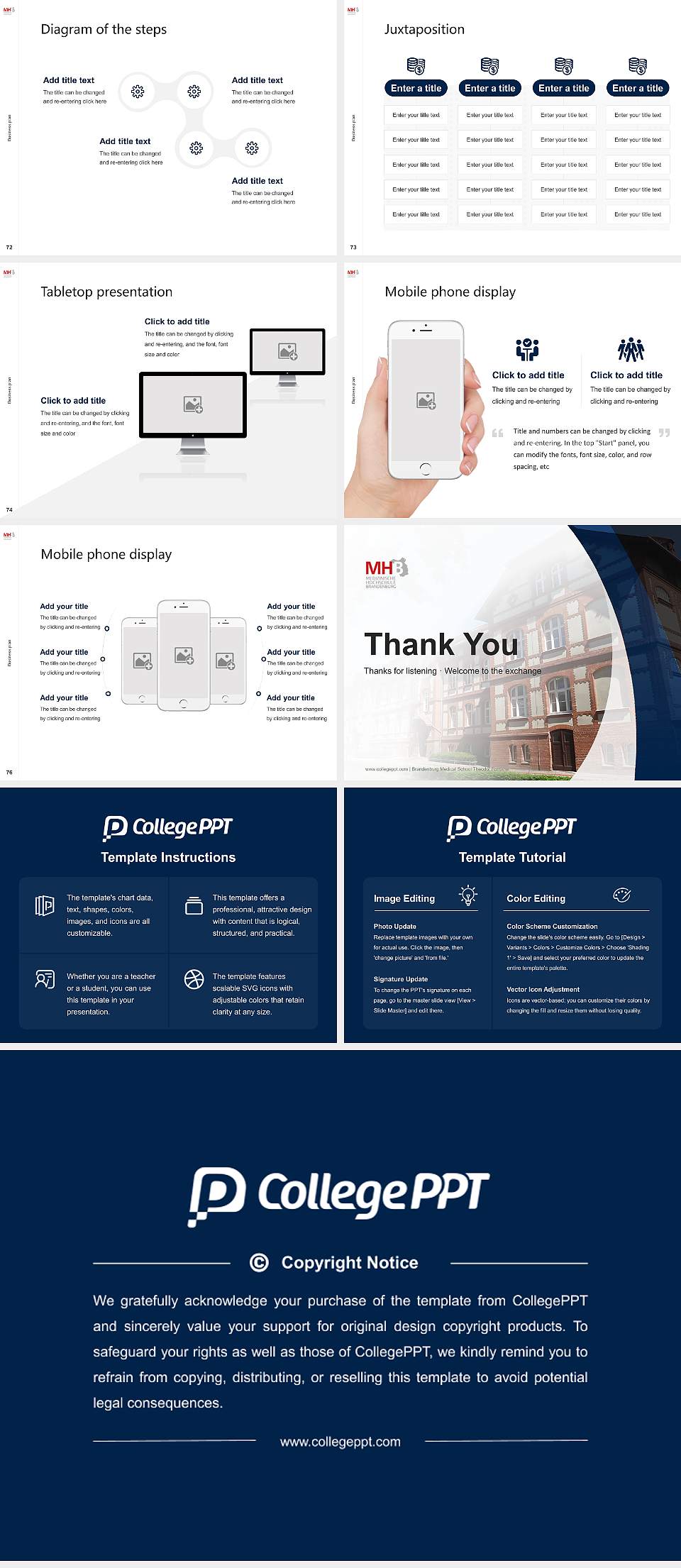 Brandenburg Medical School Theodor Fontane Competition/Entrepreneurship Contest PPT Template4:3 ratio PPT effect preview image9
