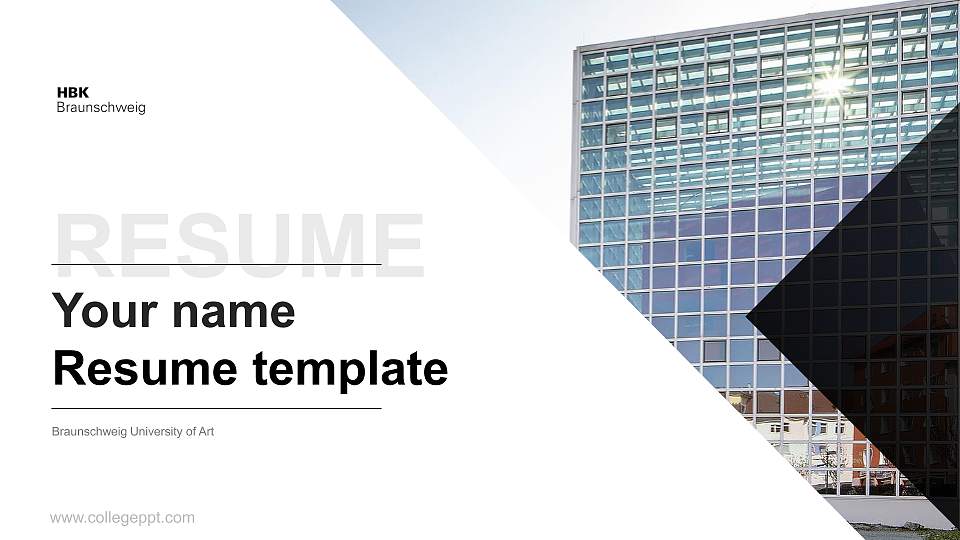 Braunschweig University of Art Resume PPT Template16:9 ratio PPT effect preview image