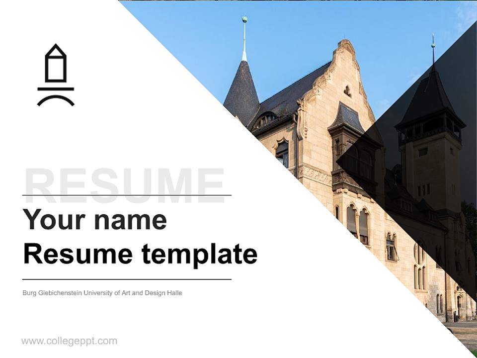 Burg Giebichenstein University of Art and Design Halle Resume PPT Template4:3 ratio PPT effect preview image5