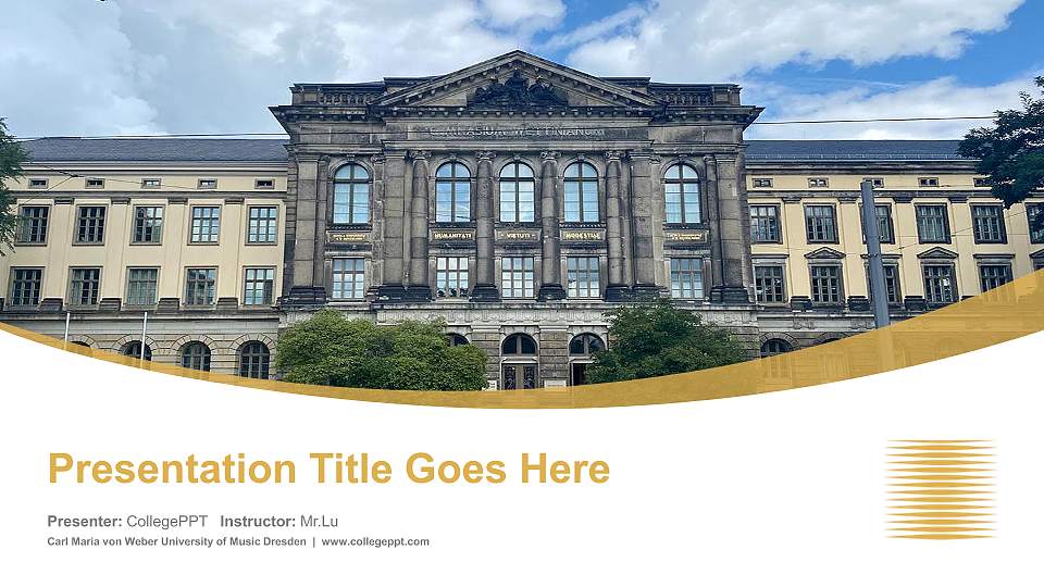 Carl Maria von Weber University of Music Dresden Course/Courseware Creation PPT Template16:9 ratio PPT effect preview image