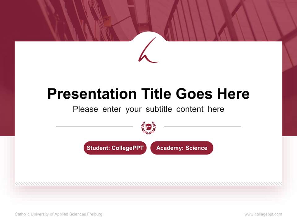 Catholic University of Applied Sciences Freiburg National Scholarship Defense PPT Template4:3 ratio PPT effect preview image4