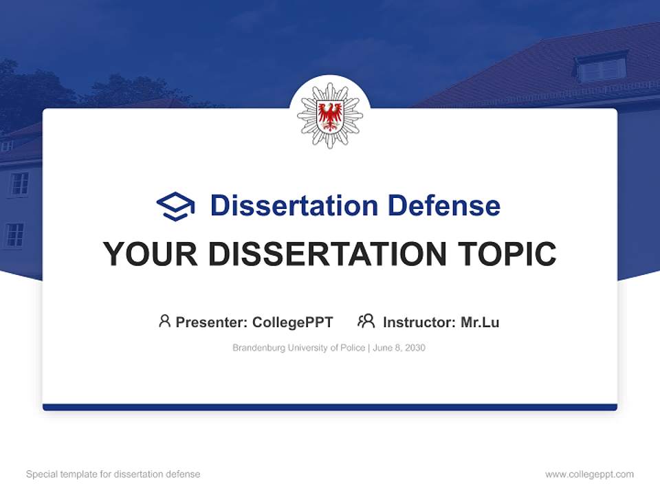 Brandenburg University of Police Graduation Thesis Defense PPT Template4:3 ratio PPT effect preview image7