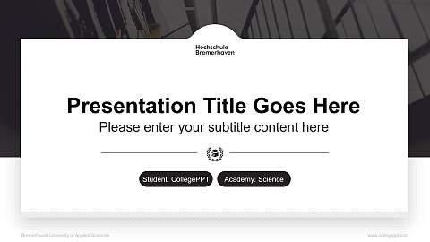 Bremerhaven University of Applied Sciences National Scholarship Defense PPT Template