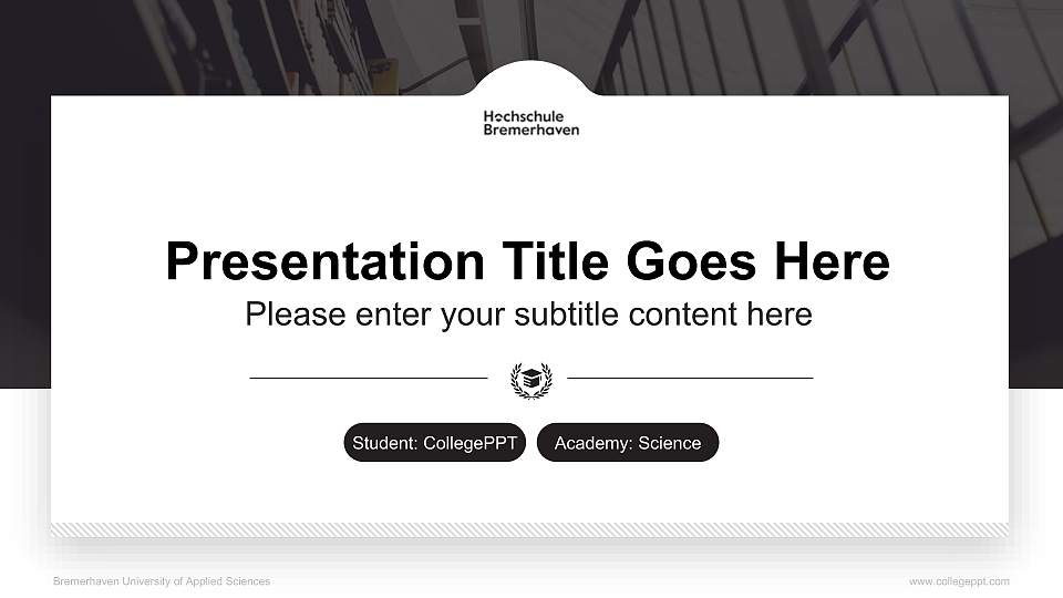 Bremerhaven University of Applied Sciences National Scholarship Defense PPT Template16:9 ratio PPT effect preview image