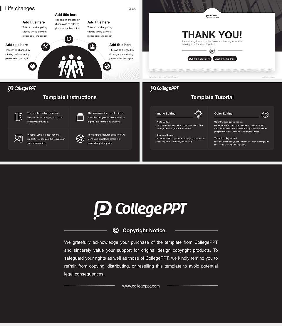 Bremerhaven University of Applied Sciences National Scholarship Defense PPT Template16:9 ratio PPT effect preview image4