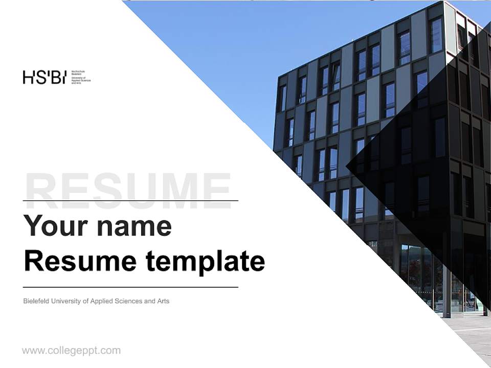 Bielefeld University of Applied Sciences and Arts Resume PPT Template4:3 ratio PPT effect preview image5