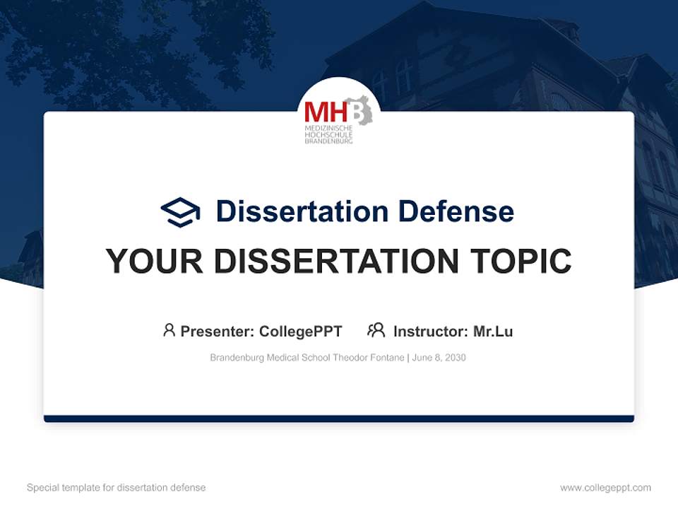Brandenburg Medical School Theodor Fontane Graduation Thesis Defense PPT Template4:3 ratio PPT effect preview image7