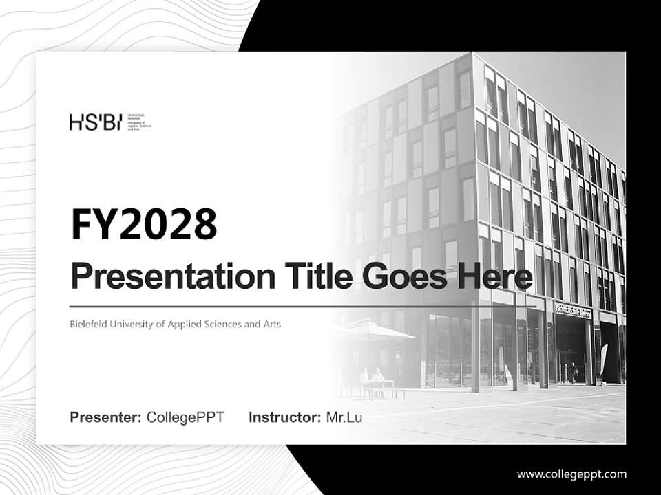 Bielefeld University of Applied Sciences and Arts Academic Presentation/Research Findings Report PPT Template4:3 ratio PPT effect preview image5