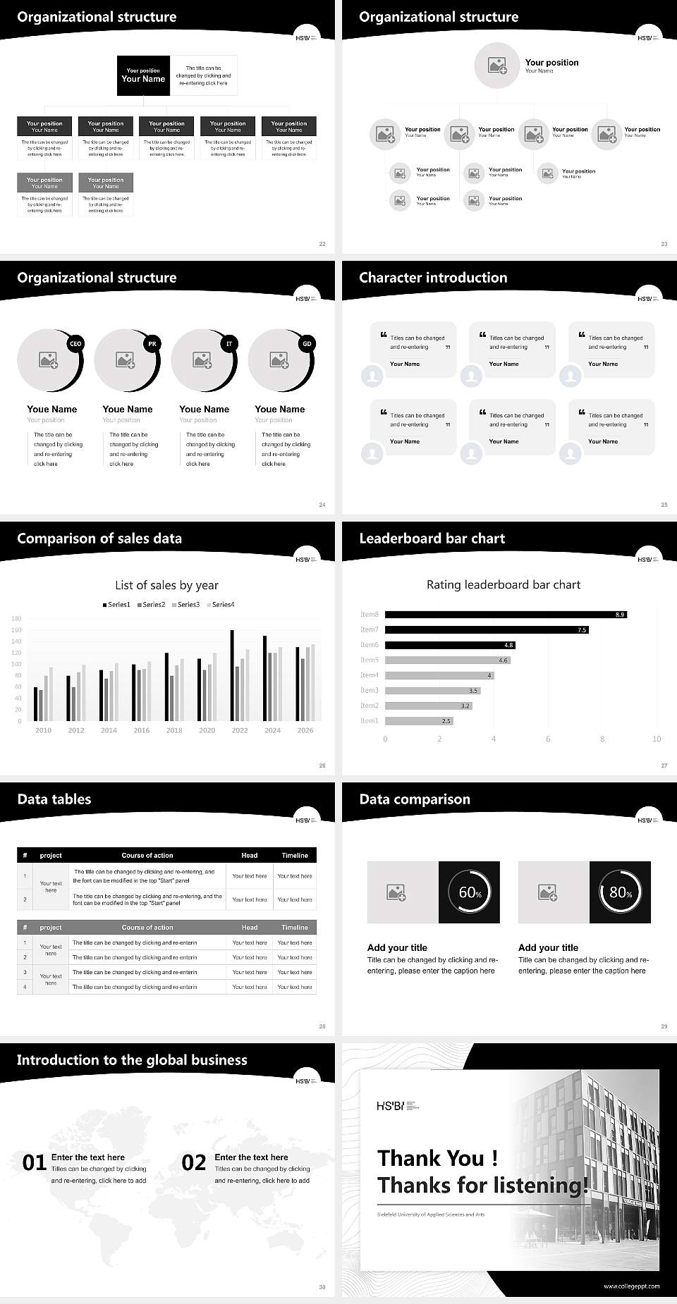 Bielefeld University of Applied Sciences and Arts Academic Presentation/Research Findings Report PPT Template4:3 ratio PPT effect preview image4
