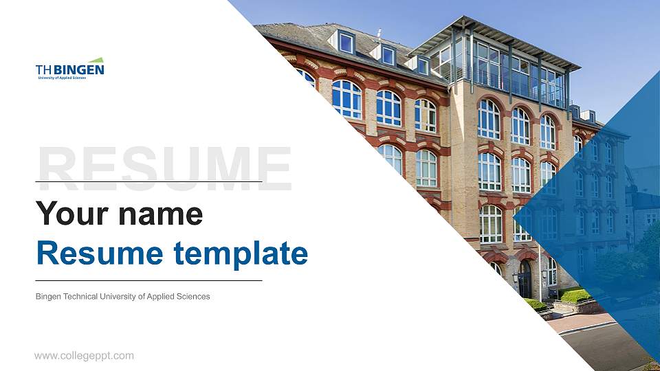Bingen Technical University of Applied Sciences Resume PPT Template16:9 ratio PPT effect preview image