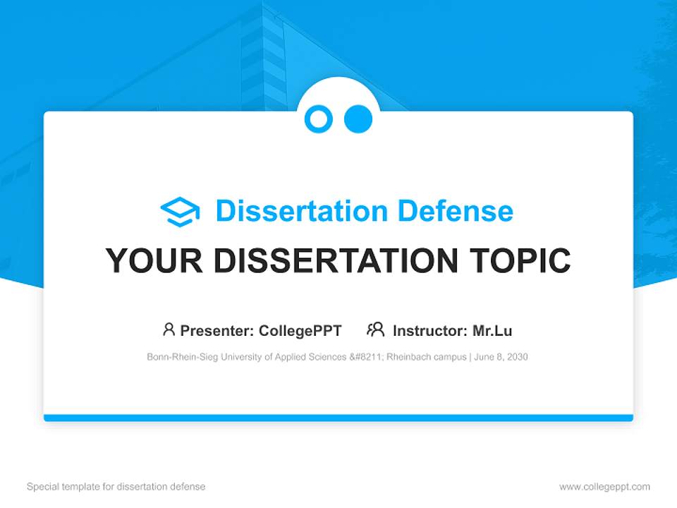 Bonn-Rhein-Sieg University of Applied Sciences – Rheinbach campus Graduation Thesis Defense PPT Template4:3 ratio PPT effect preview image7