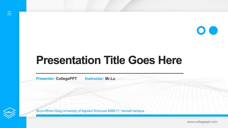 Bonn-Rhein-Sieg University of Applied Sciences – Hennef campus Thesis Proposal/Graduation Defense PPT Template16:9 ratio PPT effect preview image