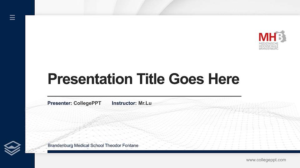 Brandenburg Medical School Theodor Fontane Thesis Proposal/Graduation Defense PPT Template16:9 ratio PPT effect preview image
