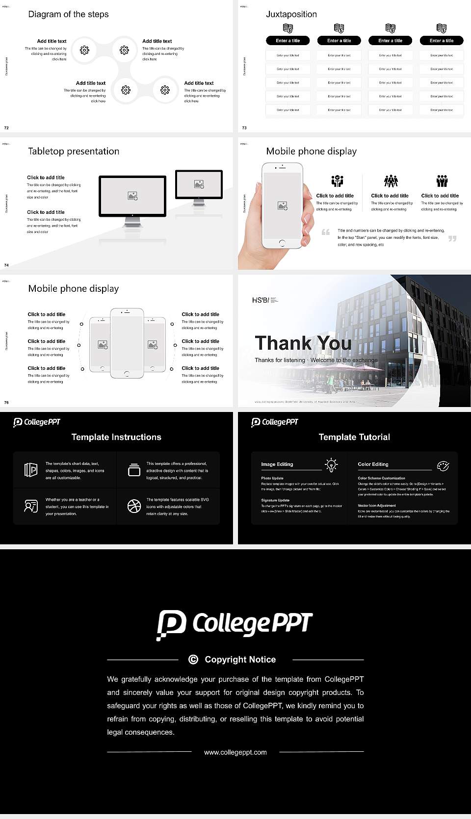 Bielefeld University of Applied Sciences and Arts Competition/Entrepreneurship Contest PPT Template16:9 ratio PPT effect preview image9