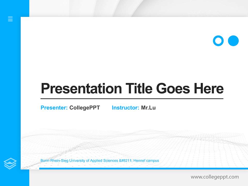 Bonn-Rhein-Sieg University of Applied Sciences – Hennef campus Thesis Proposal/Graduation Defense PPT Template4:3 ratio PPT effect preview image5